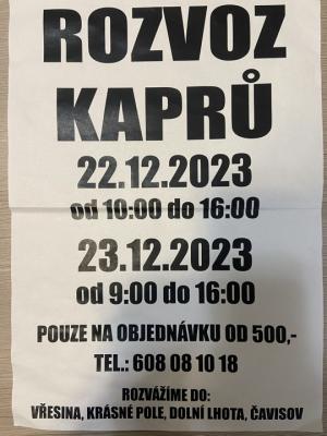 rozvoz kaprů