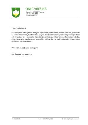 VO omluva
