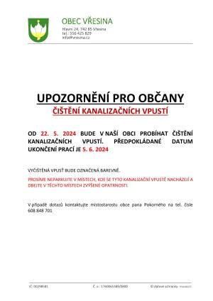 Upozornění občanům
